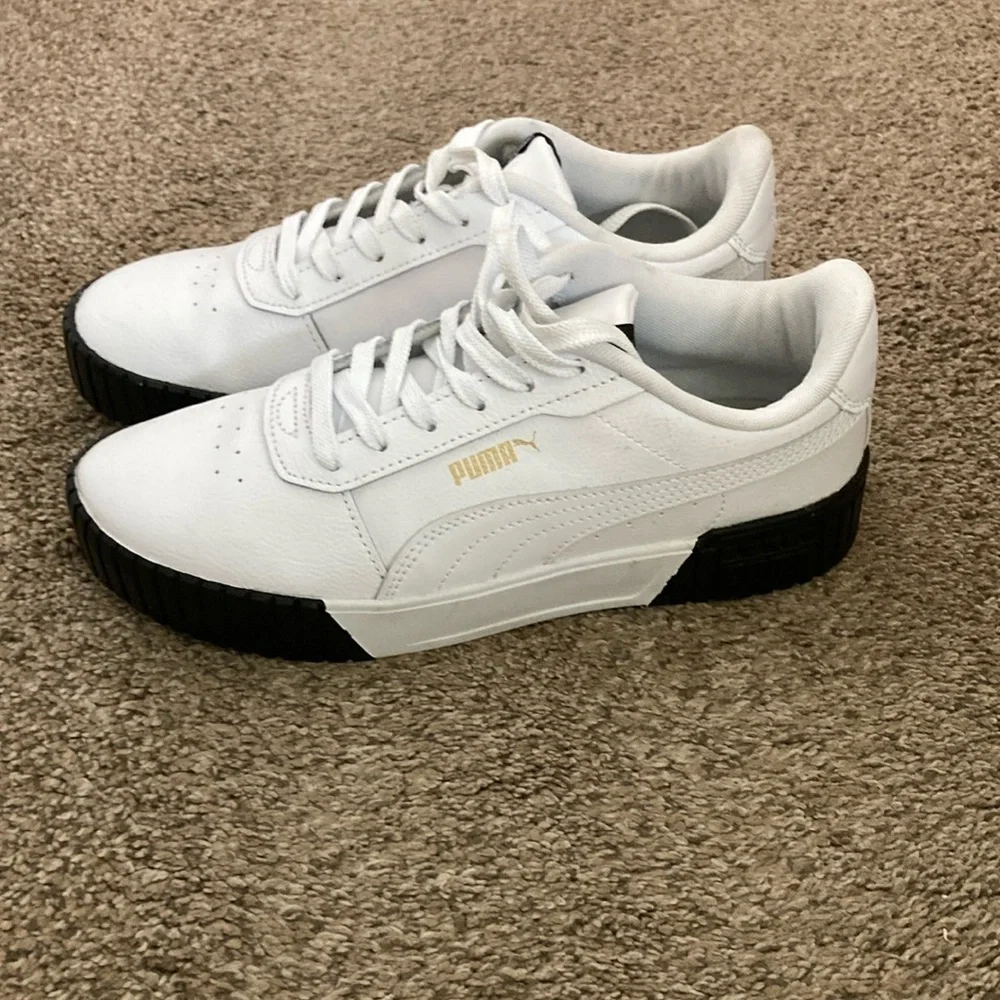 Puma White and Black Sneakers with Chunky Platform Sole - Picture 3 of 8